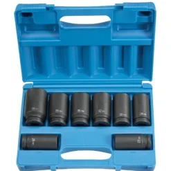 Grey Pneumatic 8 Piece 3/4" Drive 6-Point Deep Length Impact Socket Set (Metric) 8134MD