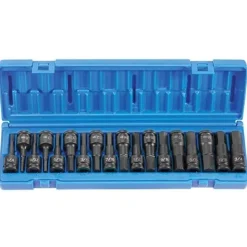 Grey Pneumatic 18 Piece 1/2" Drive Standard Hex Impact Socket Set (SAE & Metric) 1598HC