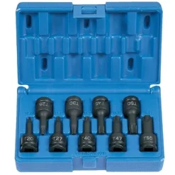 Grey Pneumatic 9 Piece 3/8" Drive Star Standard Length Impact Socket Set 1200T