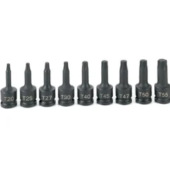 Grey Pneumatic 9 Piece 3/8" Drive Star Standard Length Impact Socket Set 1200T