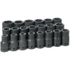 Grey Pneumatic 21 Piece 1'' Drive 6-Point Deep Length Impact Socket Set (SAE) 9021D