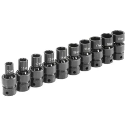 Grey Pneumatic 10 Piece 3/8" Drive Standard Length Universal Set (Metric) 1210UM