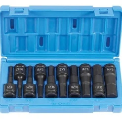 Grey Pneumatic 10 Piece 1/2" Drive Hex Driver Set 1398H