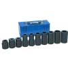 Grey Pneumatic 10 Piece #5 Spline Drive 6-Point Standard & Deep Length Impact Socket Set (SAE & Metric) 9263