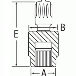 Grey Pneumatic #5 Spline x #5 Spline Universal Joint with Lock Button 5006UJ