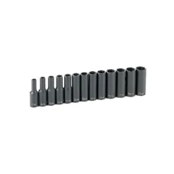 Grey Pneumatic Sockets 3/8" Drive Deep Length Impact Set 1213MD