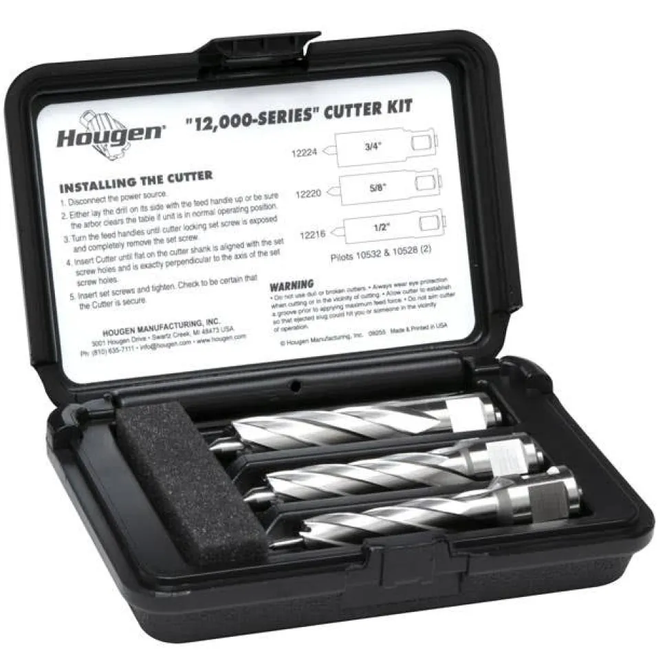 Hougen 12,000-Series Cutter Kit - 1/2, 5/8, 3/4" 2" DOC 12980-2