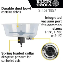 Klein Adjustable Hole Saw with Auto-Set Arms 53710