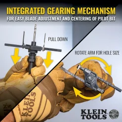 Klein Adjustable Hole Saw with Auto-Set Arms 53710