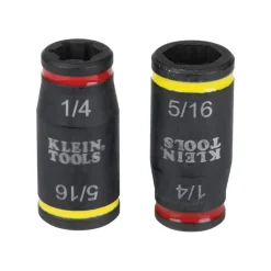 Klein 3-in-1 Impact Flip Socket Set, 1/4-Inch, 5/16-Inch, 2-Piece 32768