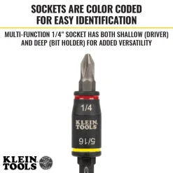 Klein 3-in-1 Impact Flip Socket Set, 1/4-Inch, 5/16-Inch, 2-Piece 32768