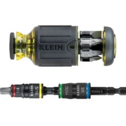 Klein 12-in-1 Impact Rated Stubby Driver Set w/ Flip Sockets 32308HD