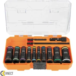 Klein KNECT Flip Impact Socket, SAE and Metric, 13-Piece 65239