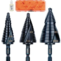 Klein Premium Electrician's Quick Release Step Bit Set, 3 Piece QRSTSPRO