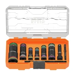 Klein Tools KNECT™ Quad-24 Heavy-Duty Impact Flip Sockets, SAE and Metric, 6-Piece 656QS