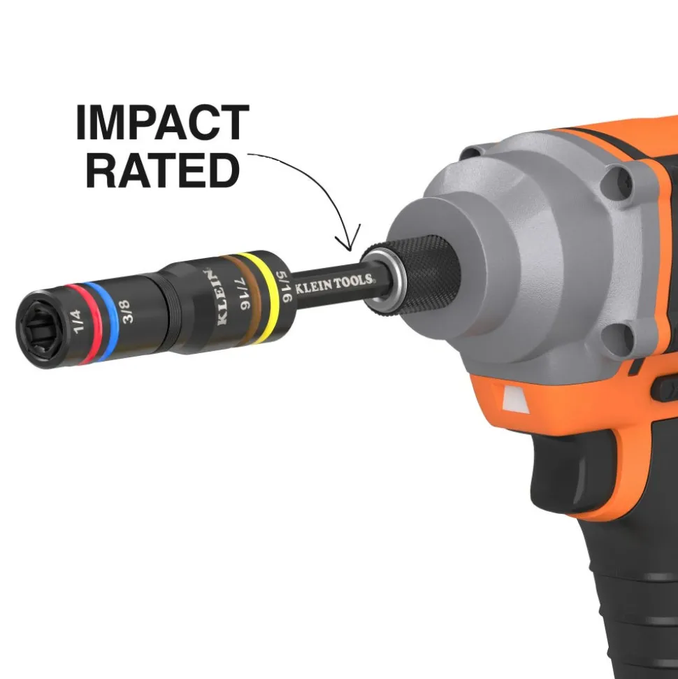 Klein Tools KNECT™ Quad-24 Heavy-Duty Impact Flip Sockets, SAE and Metric, 6-Piece 656QS