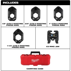 Milwaukee 1/2" - 1-1/4" CTS-V Pivoting Press Ring Kit for M12 FORCE LOGIC Press Tool 49-16-2490X