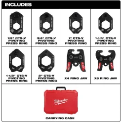 Milwaukee 1/2" - 2" CTS-V Pivoting Press Ring Kit for M18 FORCE LOGIC Press Tools 49-16-2692X
