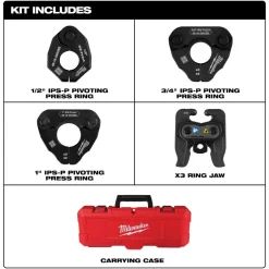 Milwaukee 1/2" - 1" IPS-P Black Pipe Pivoting Press Ring Kit for M12 FORCE LOGIC Press Tool 49-16-2496X
