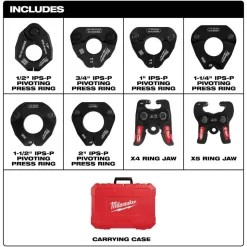 Milwaukee 1/2" - 2" IPS-P Black Pipe Pivoting Press Ring Kit for M18 FORCE LOGIC Press Tools 49-16-2697X
