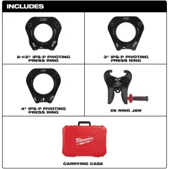Milwaukee 2-1/2" - 4" IPS-P Black Pipe Pivoting Press Ring Kit for M18 FORCE LOGIC Long Throw Press Tool 49-16-2698X