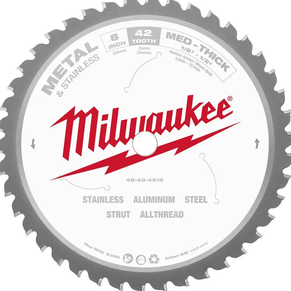 Milwaukee 8" 42 Tooth Metal Cutting Circular Saw Blade 48-40-4515