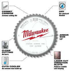 Milwaukee 8" 42 Tooth Metal Cutting Circular Saw Blade 48-40-4515