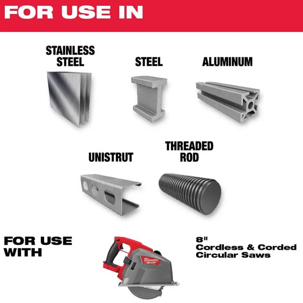 Milwaukee 8" 42 Tooth Metal Cutting Circular Saw Blade 48-40-4515