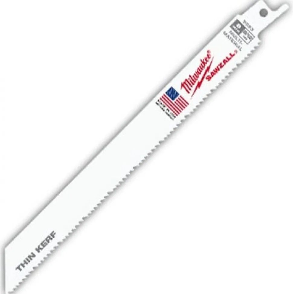 Milwaukee 9" 18 TPI Sawzall Thin Kerf Metal Blade (Each) 48-01-7188