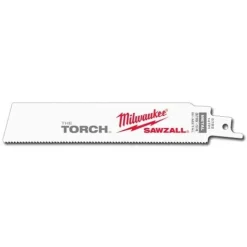 Milwaukee 6" 18 TPI Torch Sawzall Blades (5 Pack) 48-00-5784