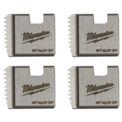 Milwaukee 3/4" Alloy NPT Portable Pipe Threading Dies (Set of 4) 48-36-1102
