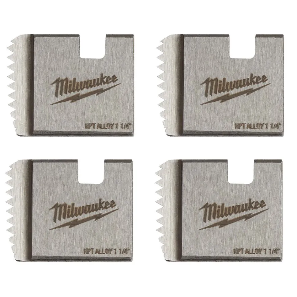 Milwaukee 1-1/4" Alloy NPT Portable Pipe Threading Dies (Set of 4) 48-36-1104