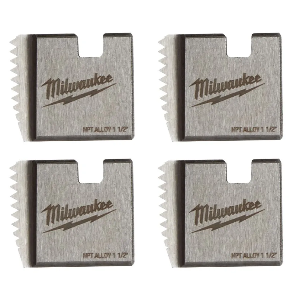 Milwaukee 1-1/2" Alloy NPT Portable Pipe Threading Dies (Set of 4) 48-36-1105