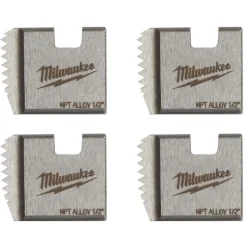 Milwaukee 1/2" Alloy NPT Portable Pipe Threading Dies (Set of 4) 48-36-1101
