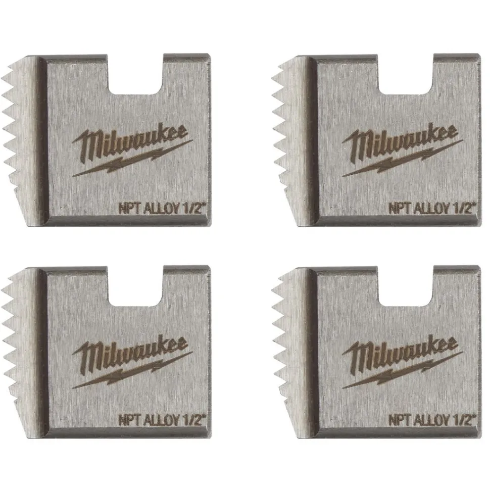 Milwaukee 1/2" Alloy NPT Portable Pipe Threading Dies (Set of 4) 48-36-1101