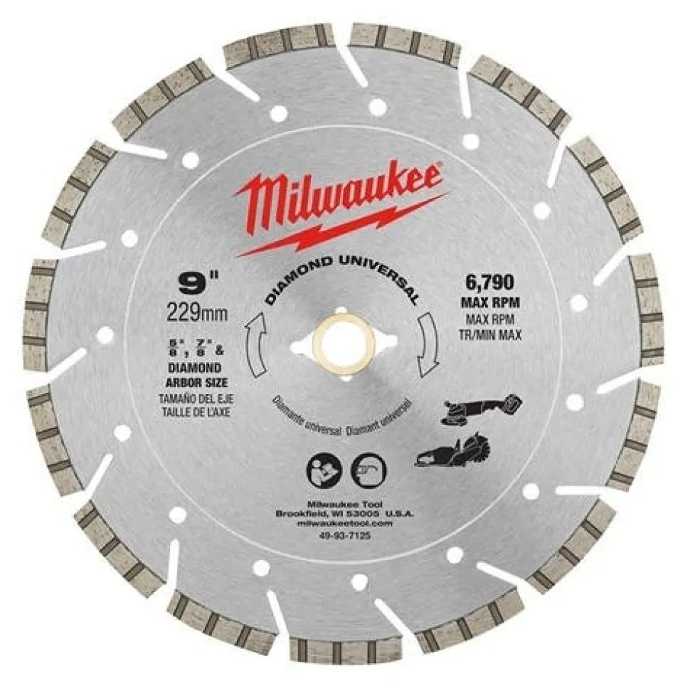 Milwaukee 9" Diamond Universal Segmented Blade 49-93-7125