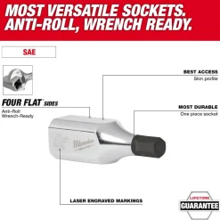 Milwaukee 1/4" Drive 1/8" Hex Bit Socket 45-34-1024