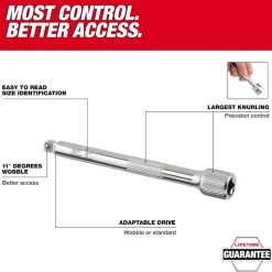 Milwaukee 1/4" Drive 6" Wobble Extension 43-24-9202