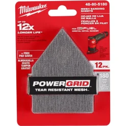 Milwaukee 180 Grit Mesh Sanding Sheet for M12 FUEL Orbital Detail Sander 12pk 48-80-5180