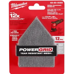 Milwaukee 80 Grit Mesh Sanding Sheet for M12 FUEL Orbital Detail Sander 12pk 48-80-5080