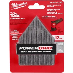 Milwaukee 150 Grit Mesh Sanding Sheet for M12 FUEL Orbital Detail Sander 12pk 48-80-5150