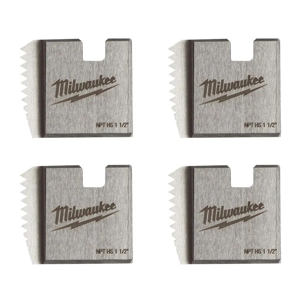 Milwaukee 1-1/2" High Speed NPT Portable Pipe Threading Dies (Set of 4) 48-36-1111