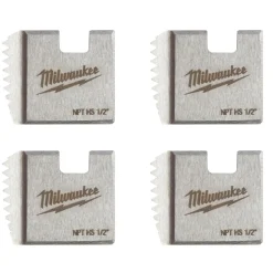 Milwaukee 1/2" High Speed NPT Portable Pipe Threading Dies (Set of 4) 48-36-1107