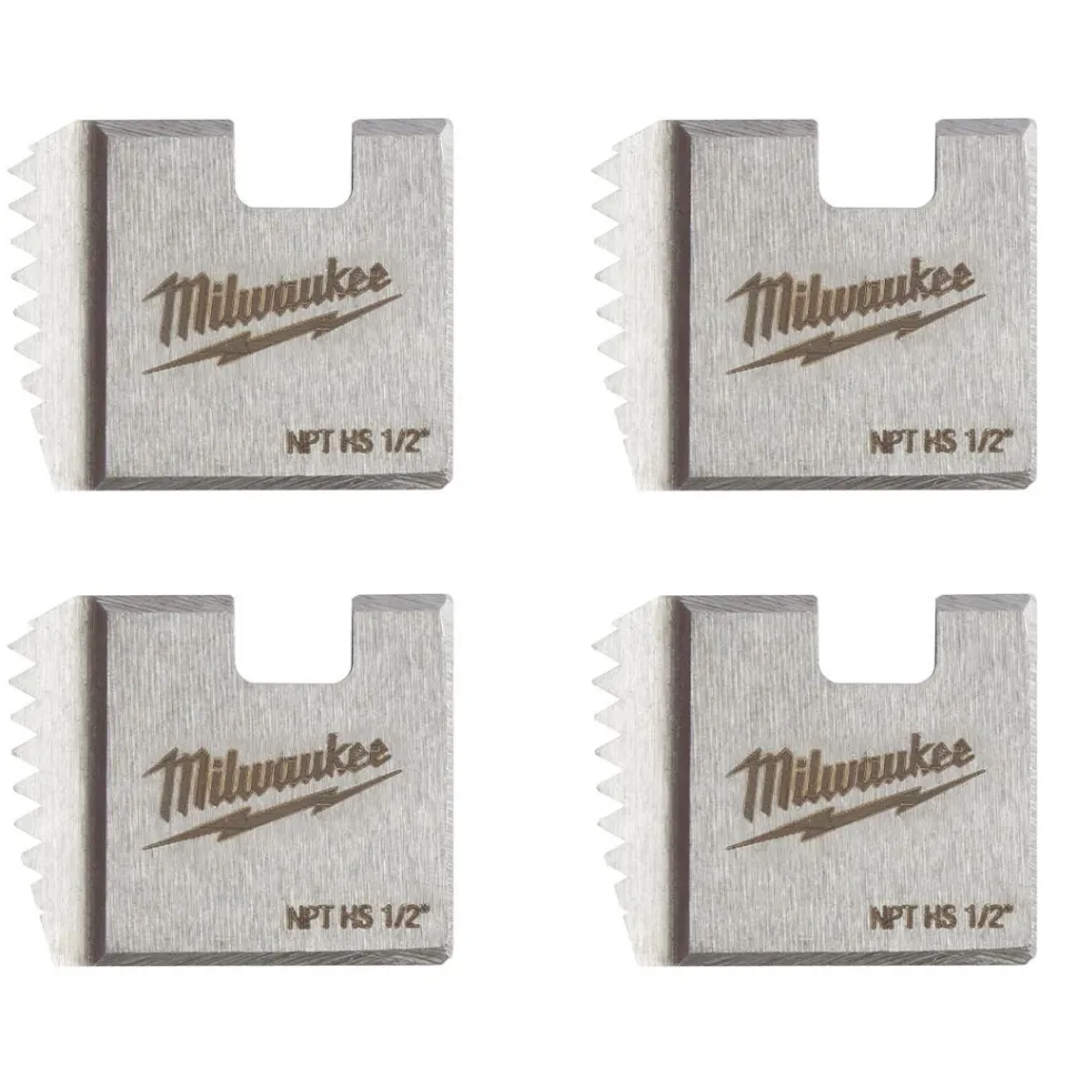 Milwaukee 1/2" High Speed NPT Portable Pipe Threading Dies (Set of 4) 48-36-1107