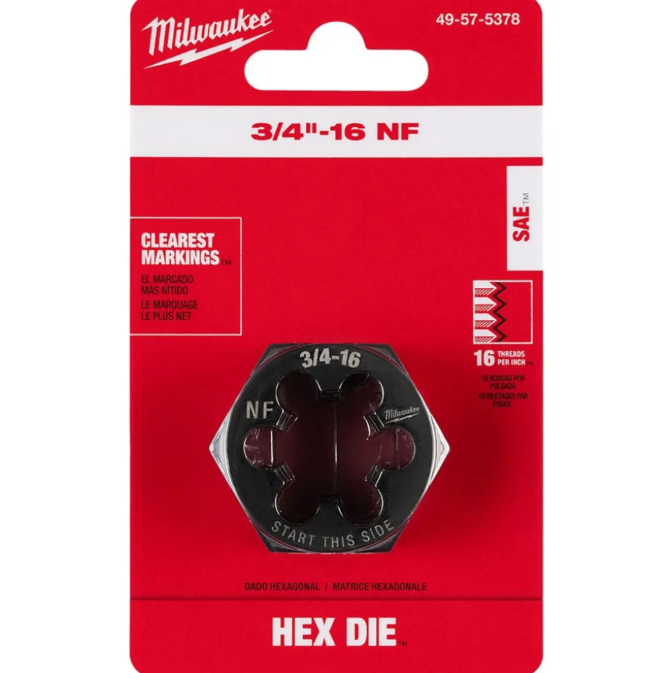 Milwaukee 3/4"-16 NF 1-7/16" Hex Threading Die 49-57-5378