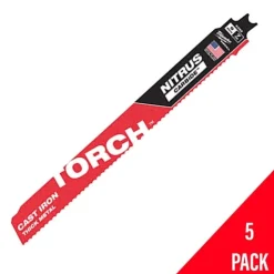 Milwaukee 9" NITRUS Carbide CAST IRON Torch Sawzall Blade (5 Pack) 48-00-5562