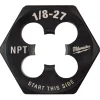 Milwaukee 1/8"-27 NPT 1-Inch Hex Threading Die 49-57-5389