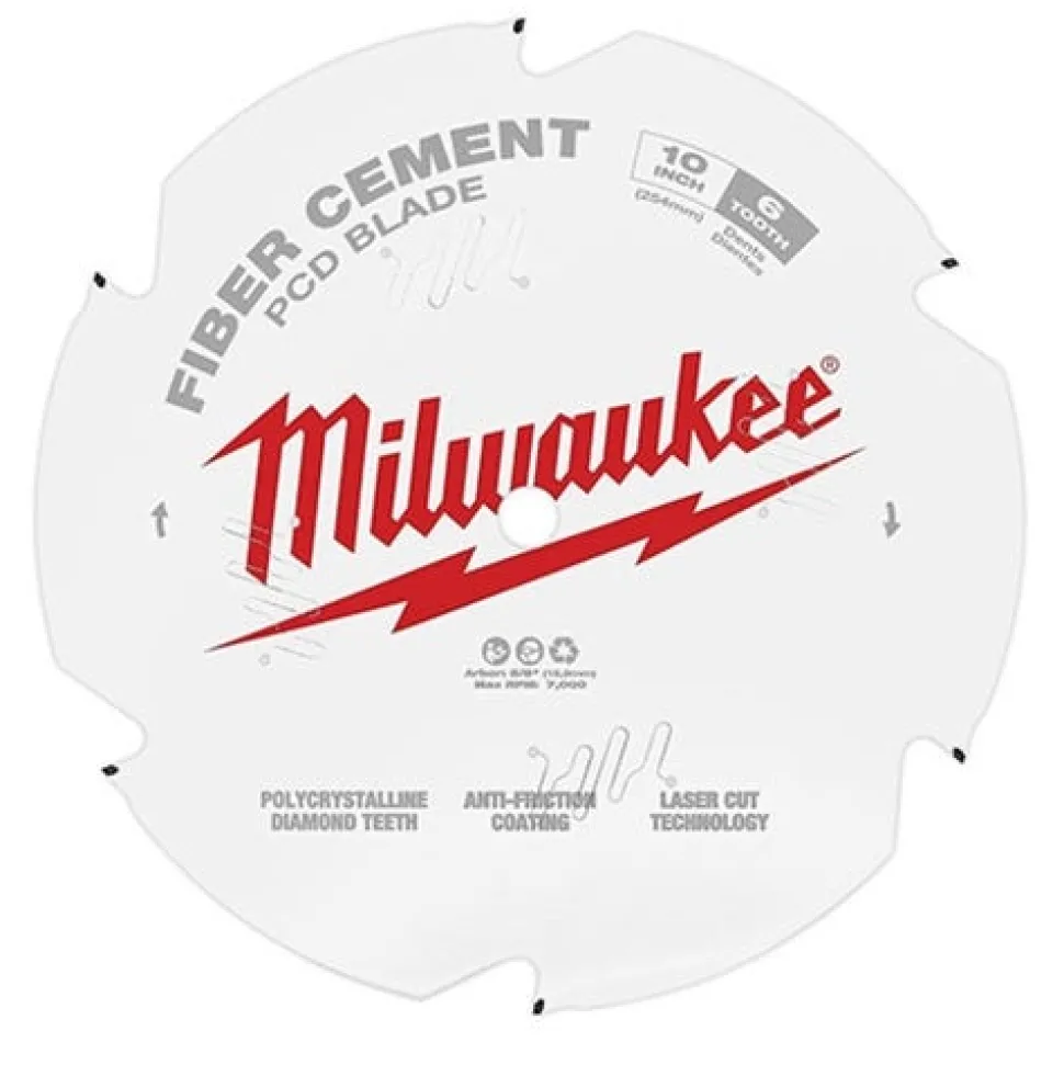 Milwaukee 10" PCD/Fiber Cement 6 Tooth Circular Saw Blade 48-40-7010