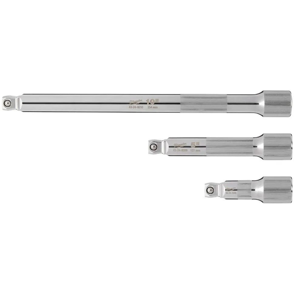 Milwaukee 3 Piece 1/2" Drive Wobble Extension Set 48-22-9352