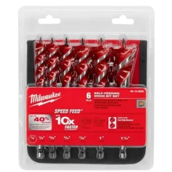 Milwaukee 6 Piece 6-1/2" SPEED FEED Wood Bit Set 48-13-0600